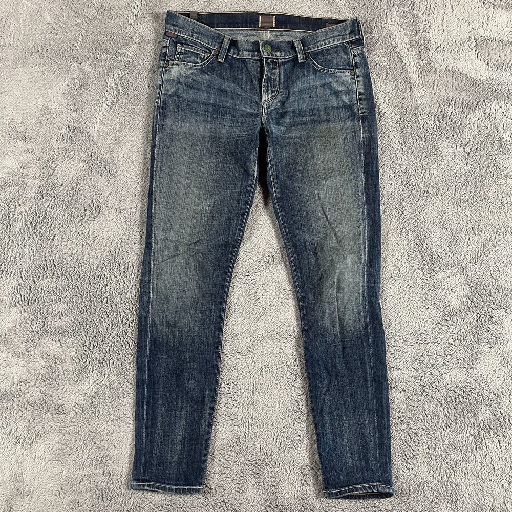 Citizens of Humanity Phantom Cropped Jeans Womens 27 Blue Denim Faded Skinny Leg